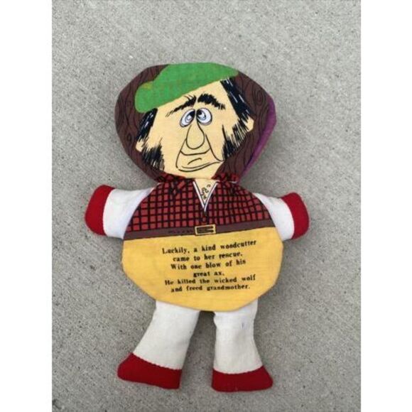 Vintage 1979 Dan-Dee Imports Little Red Riding Hood Flip Story Cloth Doll Book - Picture 5 of 9